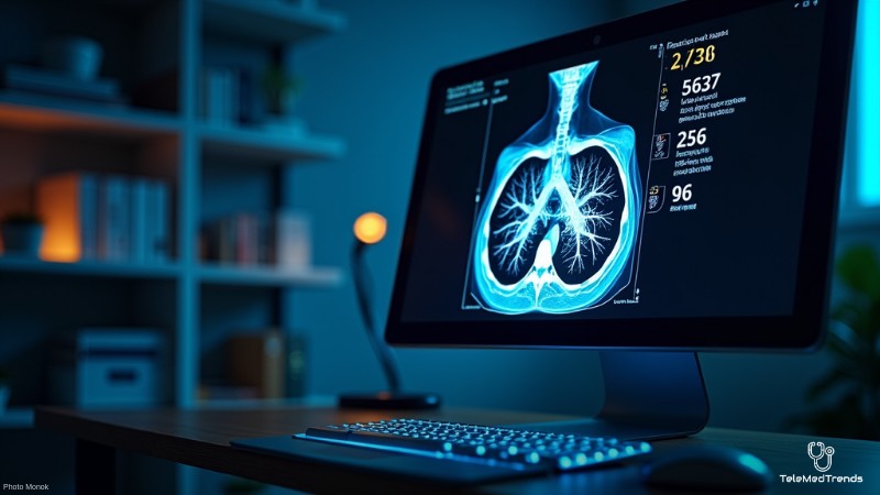 Improving Lung Cancer Detection Rates through Digital Health Innovations, Concept art for illustrative purpose, tags: early - Monok