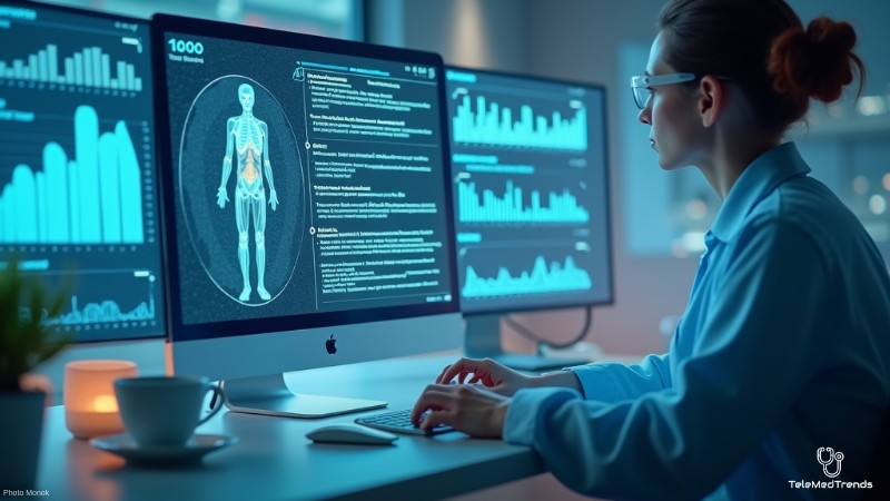 Electronic Health Records and Interoperability: Improving Patient Care through Seamless Data Exchange, Concept art for illustrative purpose - Monok