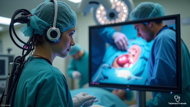 Remote Surgery Breakthroughs Revolutionize Global Healthcare, Concept art for illustrative purpose, tags: 5g telemedicine - Monok